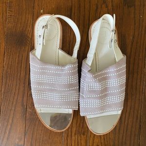 French connection suede and white studded sandals